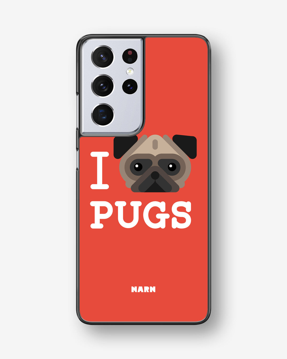 Samsung Galaxy S21 Ultra Hard Case – I Love Pugs - View 1