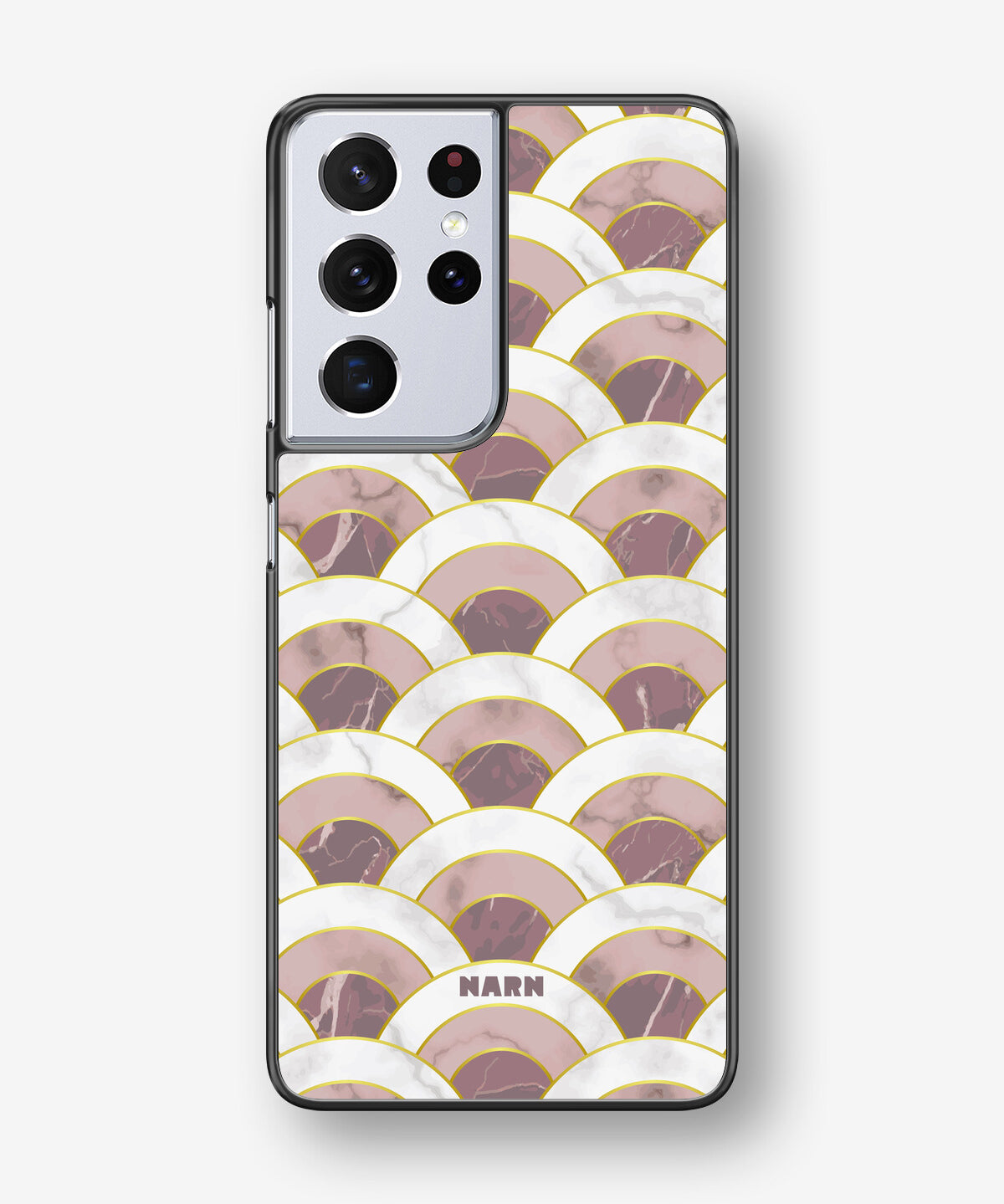 Samsung Galaxy S21 Ultra Hard Case – Pink Marble Waves - View 1