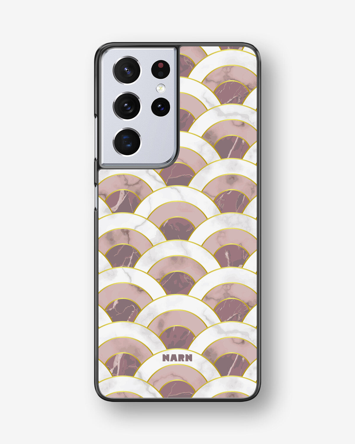 Samsung Galaxy S21 Ultra Hard Case – Pink Marble Waves - View 1