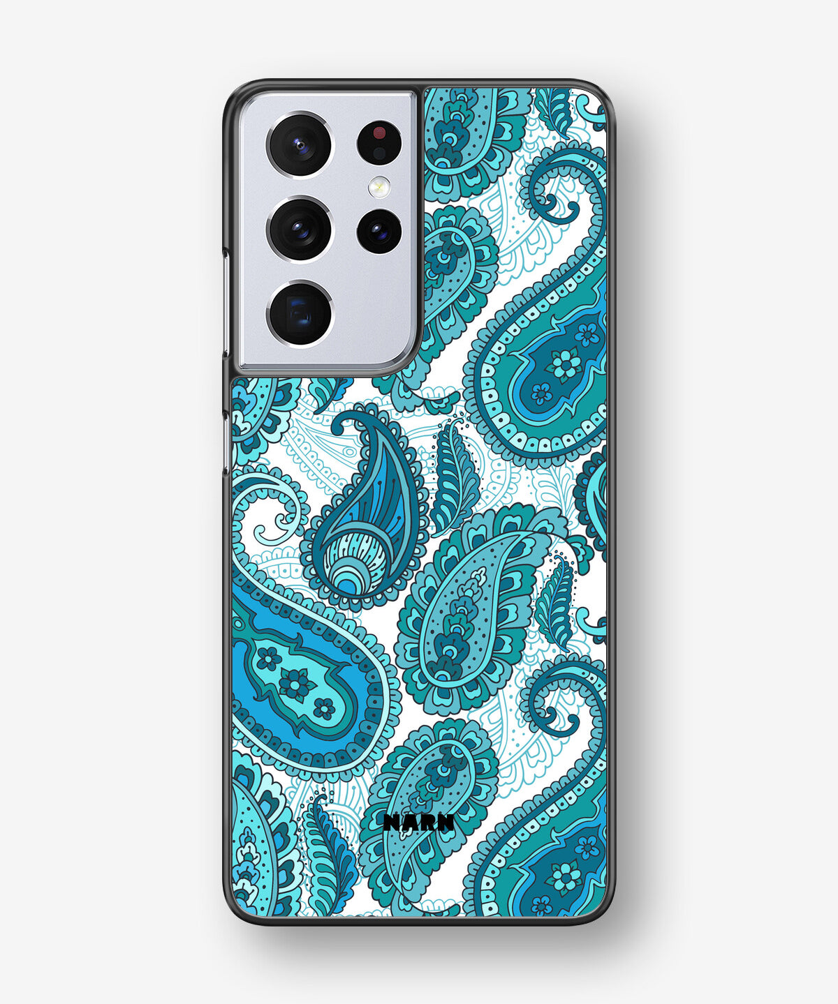 Samsung Galaxy S21 Ultra Hard Case – Turquoise Paisley - View 1