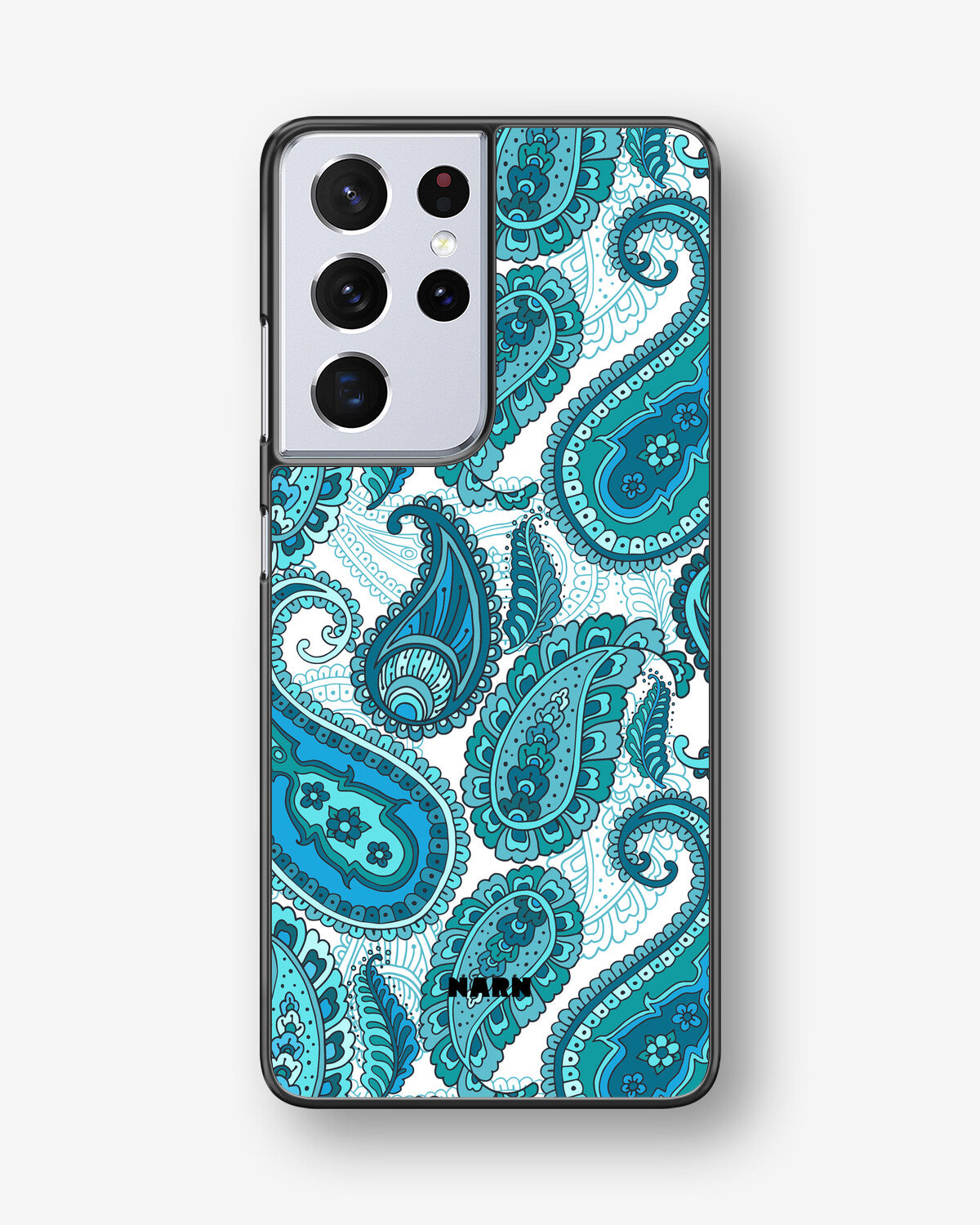 Samsung Galaxy S21 Ultra Hard Case – Turquoise Paisley - View 1