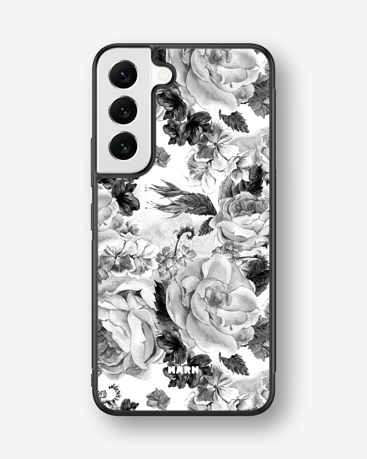 Samsung Galaxy S22 Hard Case – Black & White Bloom - View 1