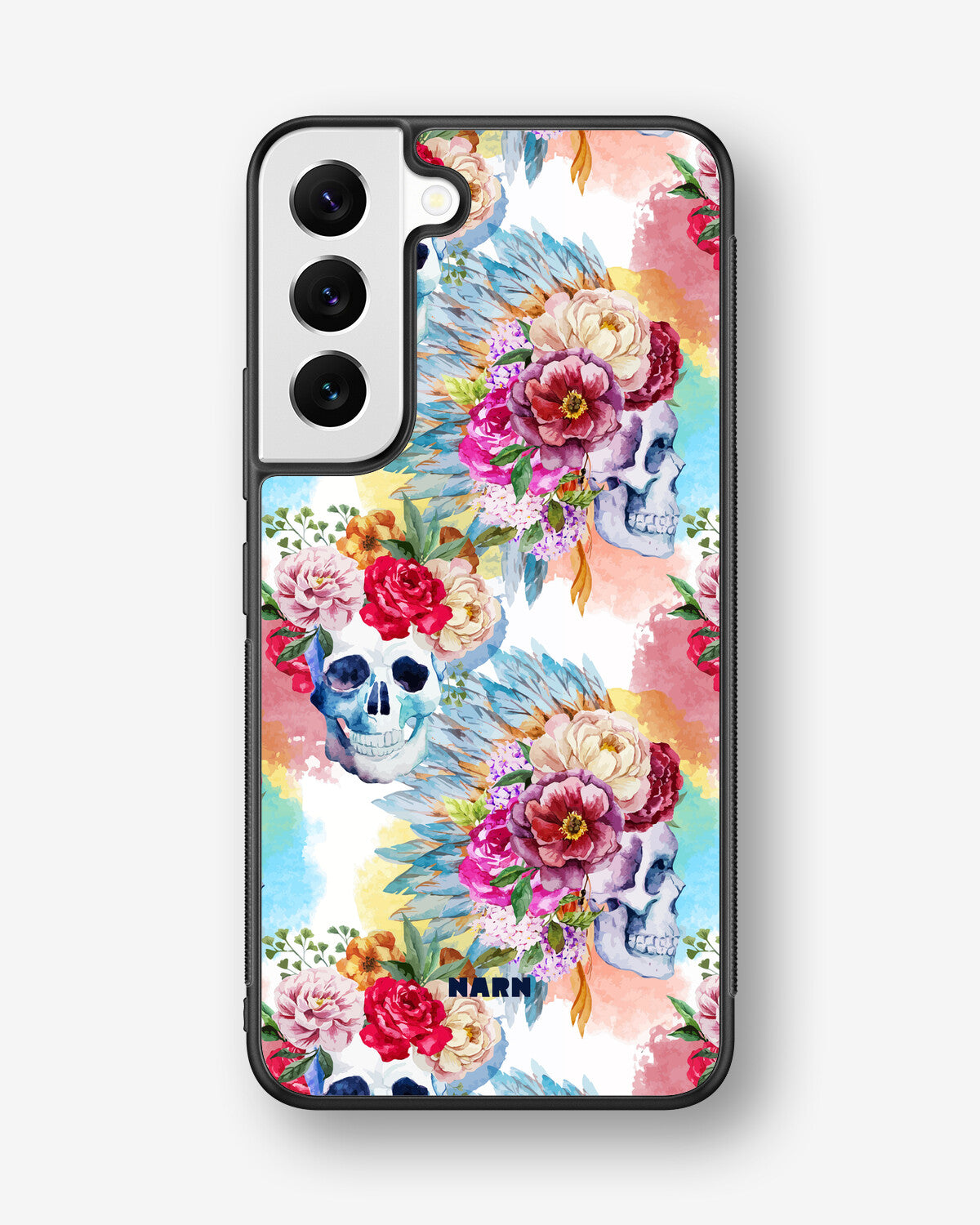 Samsung Galaxy S22 Hard Case – Flowered Skulls - View 1