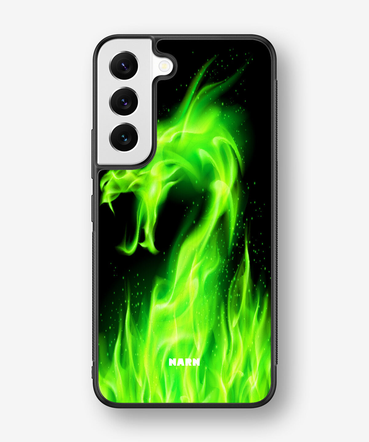 Samsung Galaxy S22 Hard Case – Green Flames Dragon - View 1
