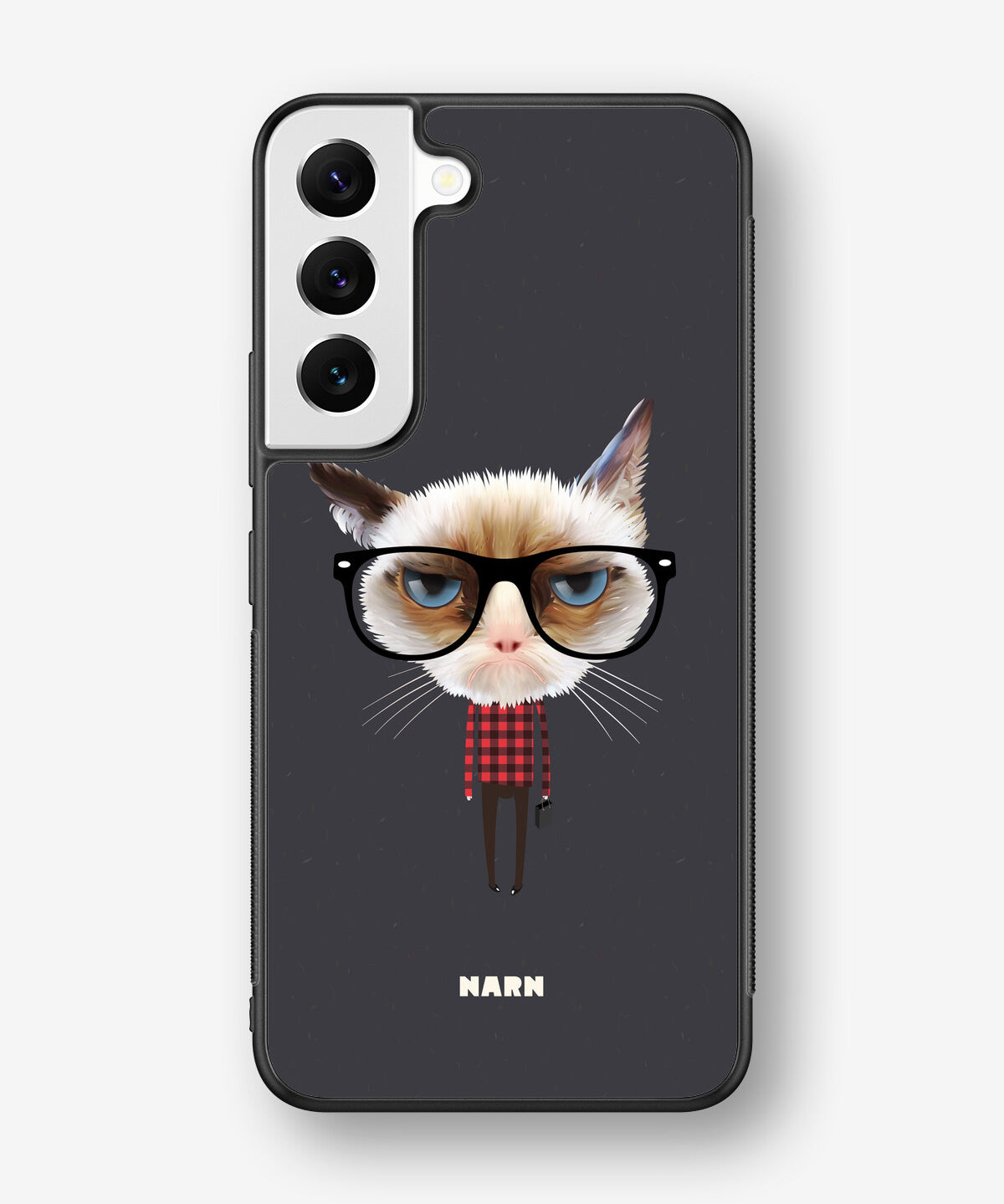 Samsung Galaxy S22 Hard Case – Hipster Cat - View 1