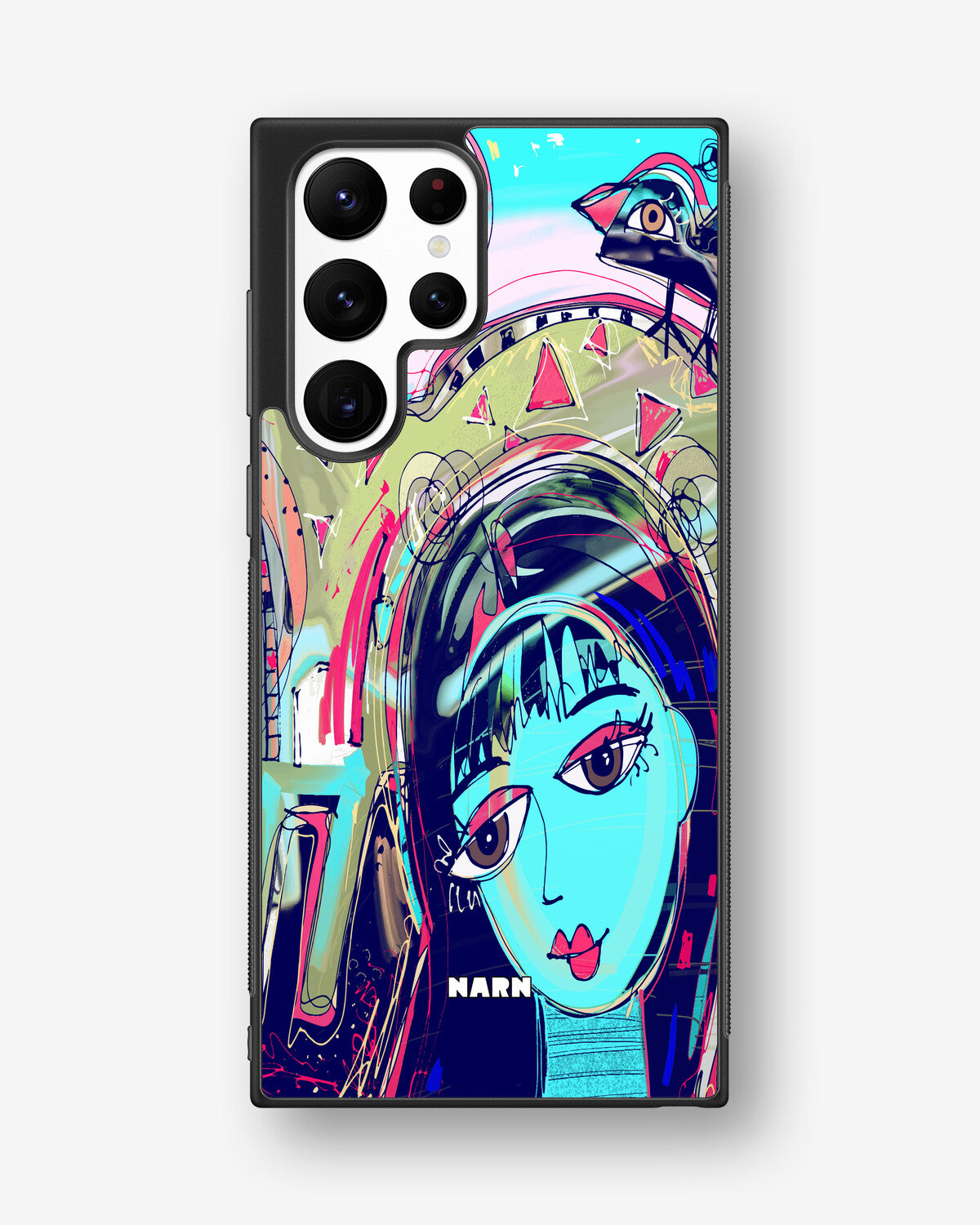 Samsung Galaxy S22 Ultra Hard Case – Abstract Cat - View 1