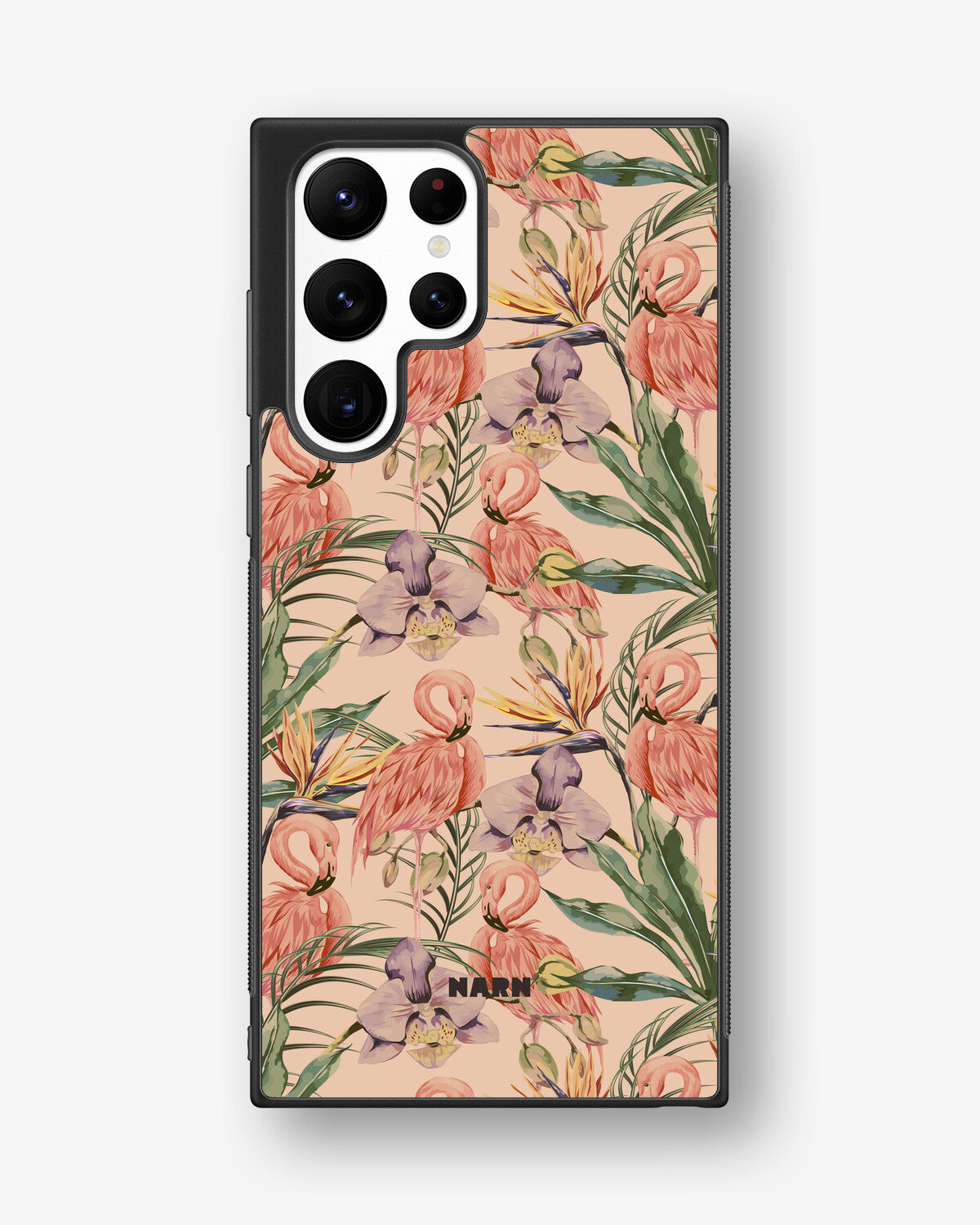 Samsung Galaxy S22 Ultra Hard Case – Flamingos & Flowers - View 1