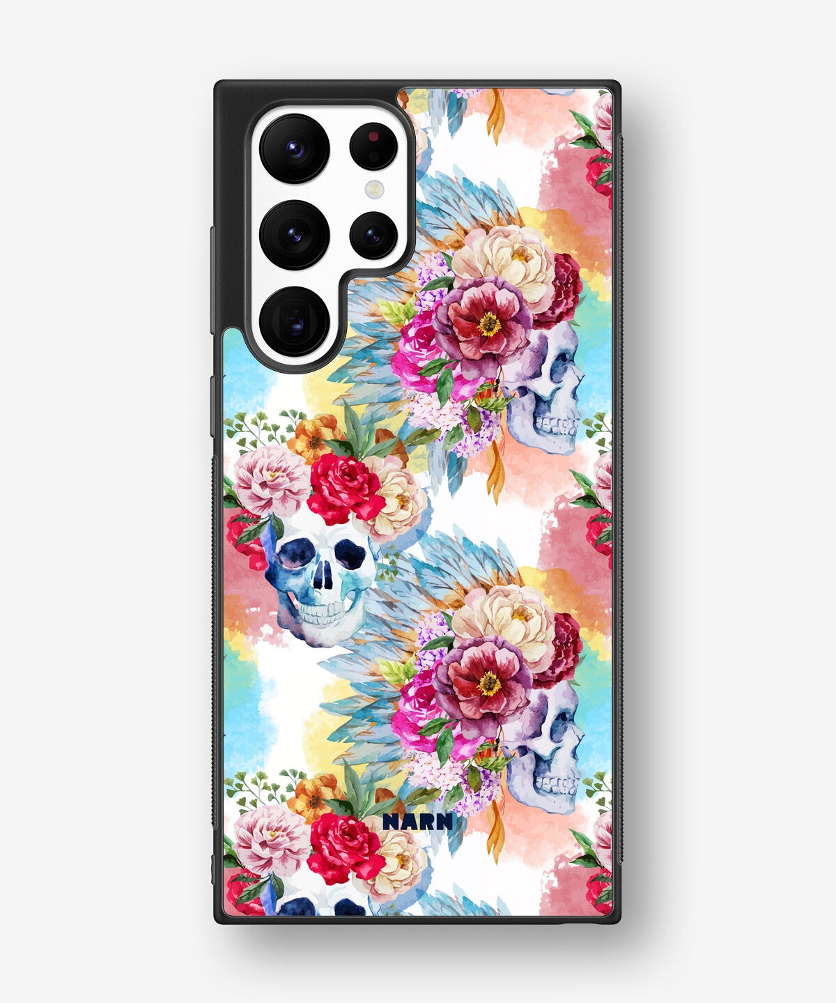 Samsung Galaxy S22 Ultra Hard Case – Flowered Skulls - View 1