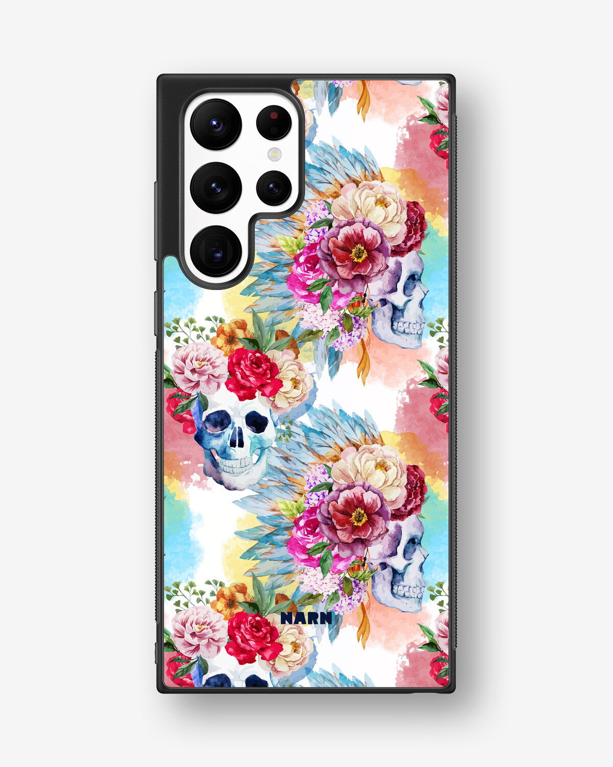 Samsung Galaxy S22 Ultra Hard Case – Flowered Skulls - View 1