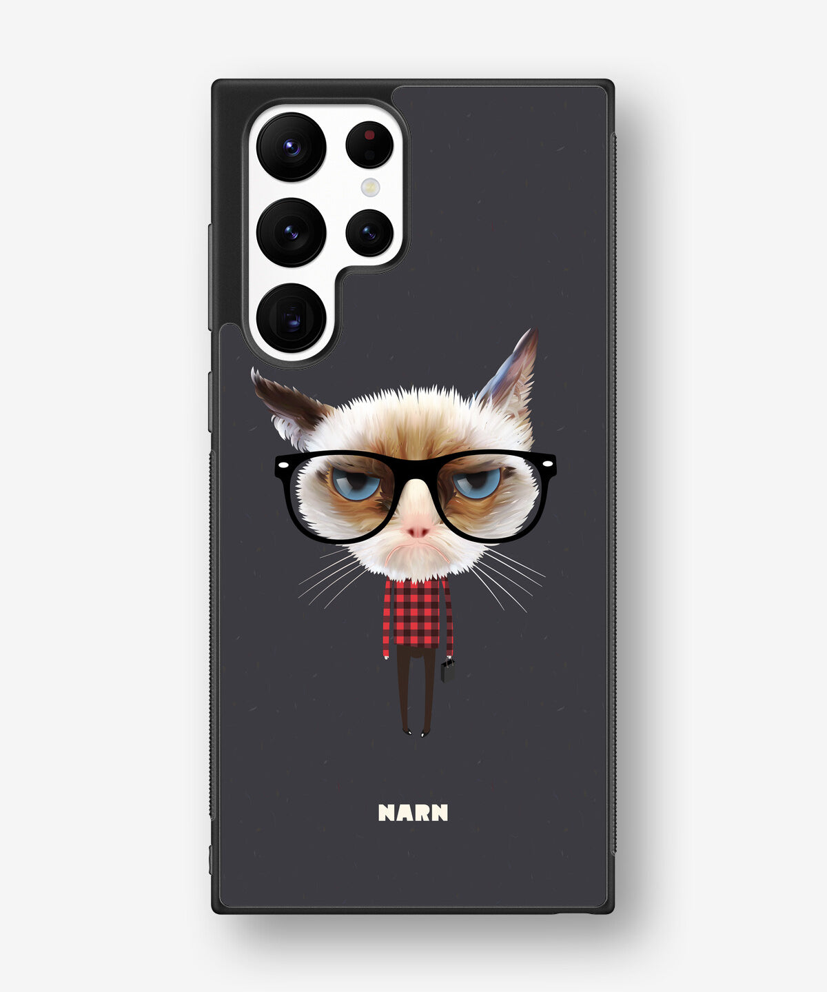 Samsung Galaxy S22 Ultra Hard Case – Hipster Cat - View 1
