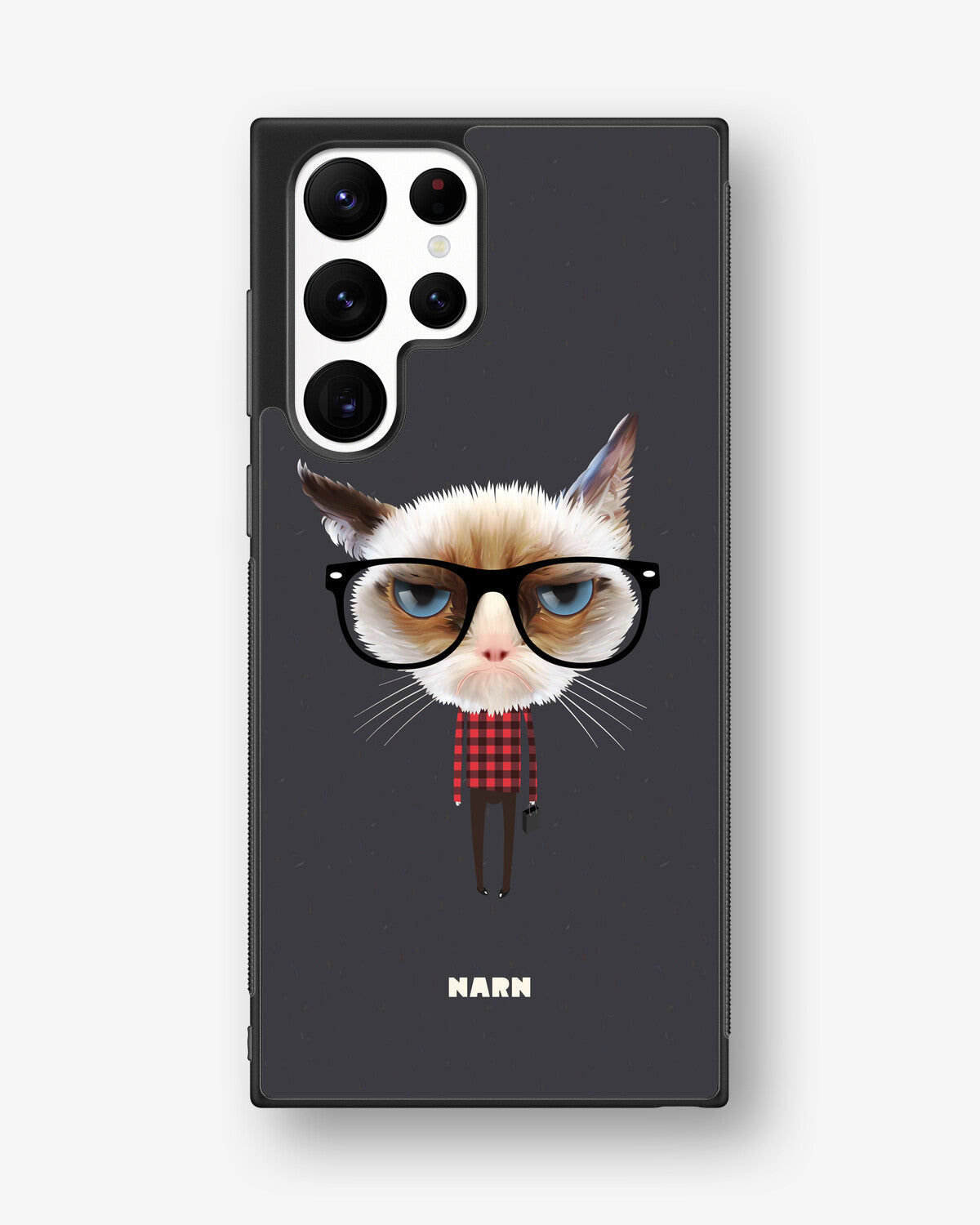 Samsung Galaxy S22 Ultra Hard Case – Hipster Cat - View 1