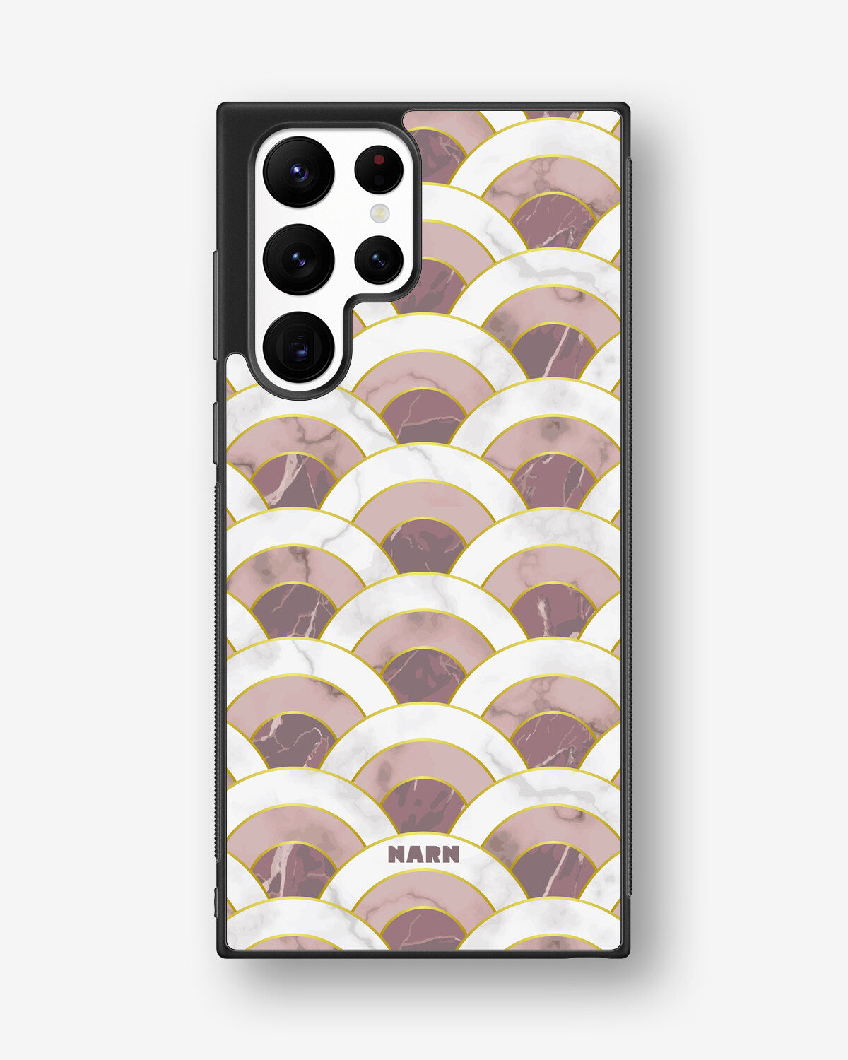Samsung Galaxy S22 Ultra Hard Case – Pink Marble Waves - View 1