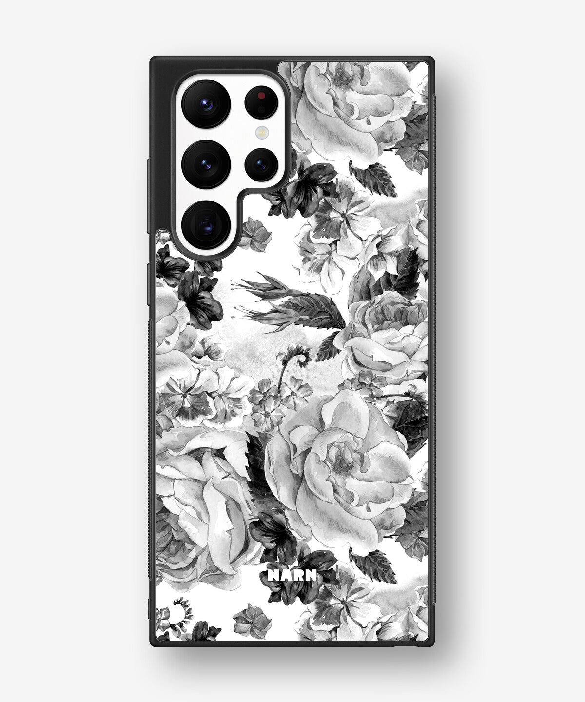 Samsung Galaxy S23 Ultra Hard Case – Black & White Bloom - View 1