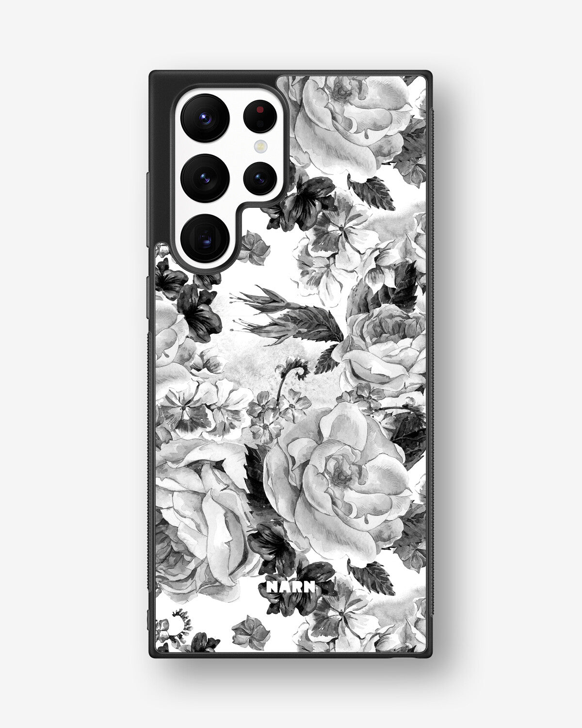 Samsung Galaxy S23 Ultra Hard Case – Black & White Bloom - View 1