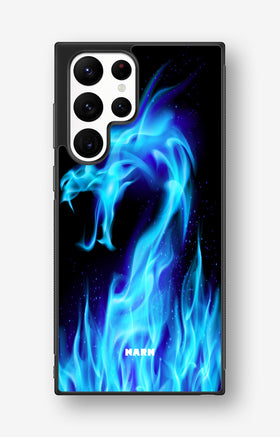 Samsung Galaxy S23 Ultra Hard Case – Blue Flames Dragon - View 1