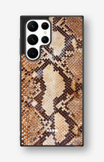 Samsung Galaxy S23 Ultra Hard Case – Brown Snakeskin - View 1