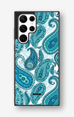 Samsung Galaxy S23 Ultra Hard Case – Turquoise Paisley - View 1