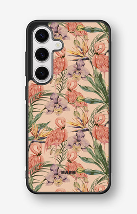 Samsung Galaxy S24 5G Hard Case – Flamingos & Flowers - View 1