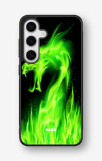 Samsung Galaxy S24 5G Hard Case – Green Flames Dragon - View 1