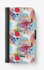 Samsung Galaxy S24 FE Wallet Case - Flowered Skulls - View 1