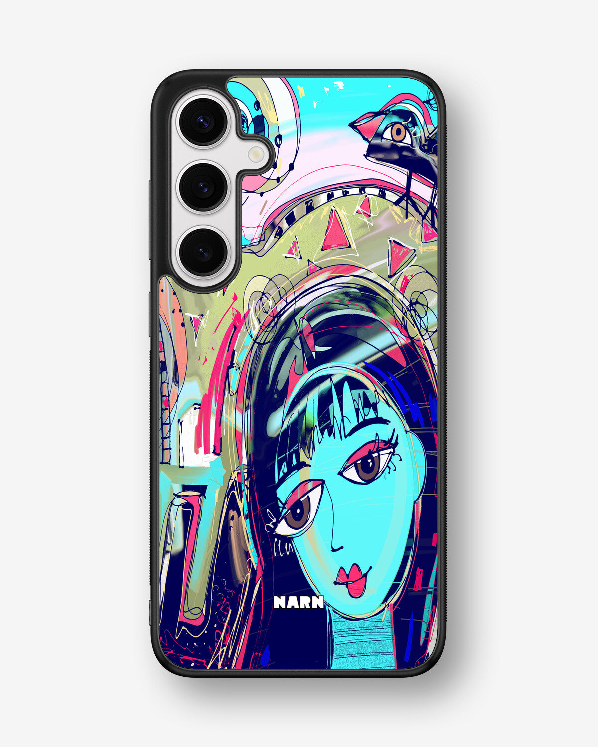 Samsung Galaxy S24 Plus Hard Case – Abstract Cat - View 1