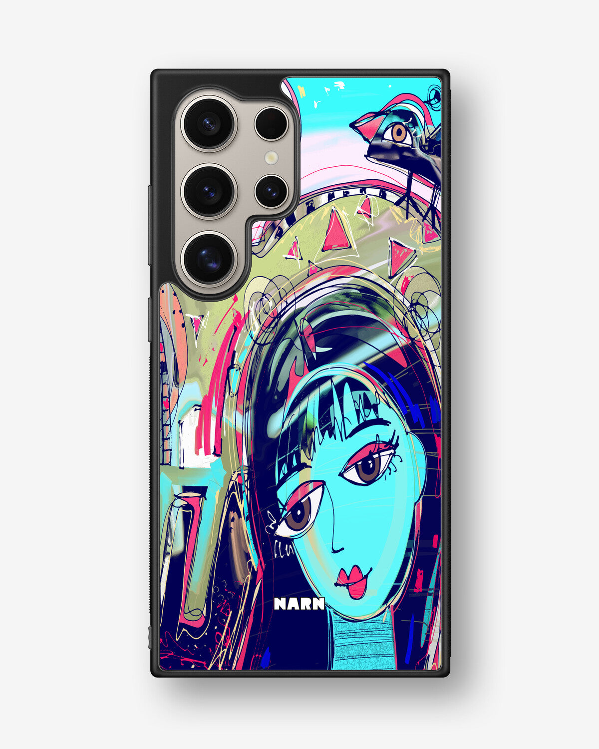 Samsung Galaxy S24 Ultra Hard Case – Abstract Cat - View 1