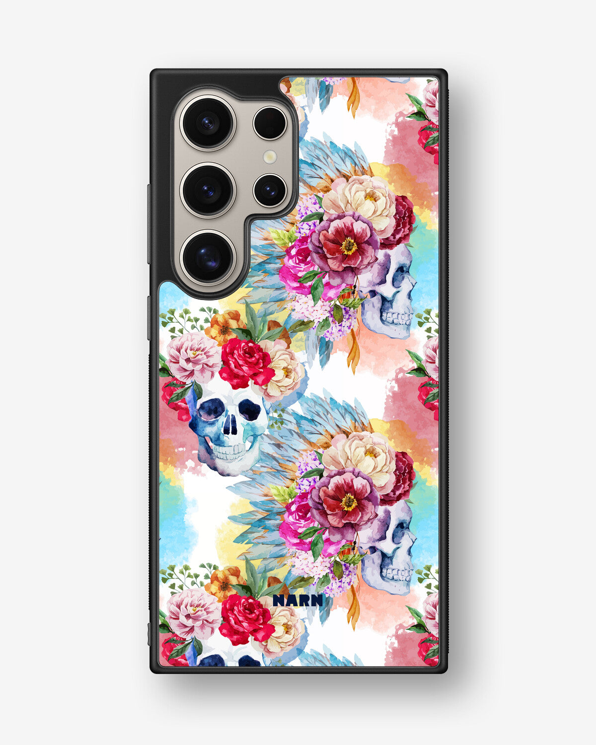 Samsung Galaxy S24 Ultra Hard Case – Flowered Skulls - View 1