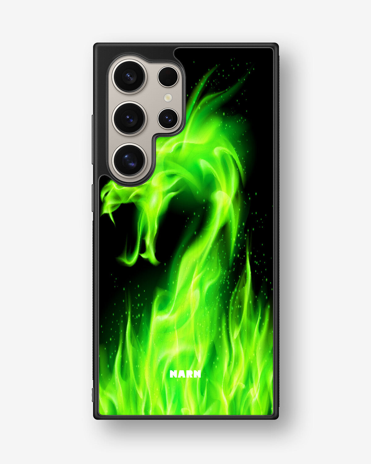 Samsung Galaxy S24 Ultra Hard Case – Green Flames Dragon - View 1