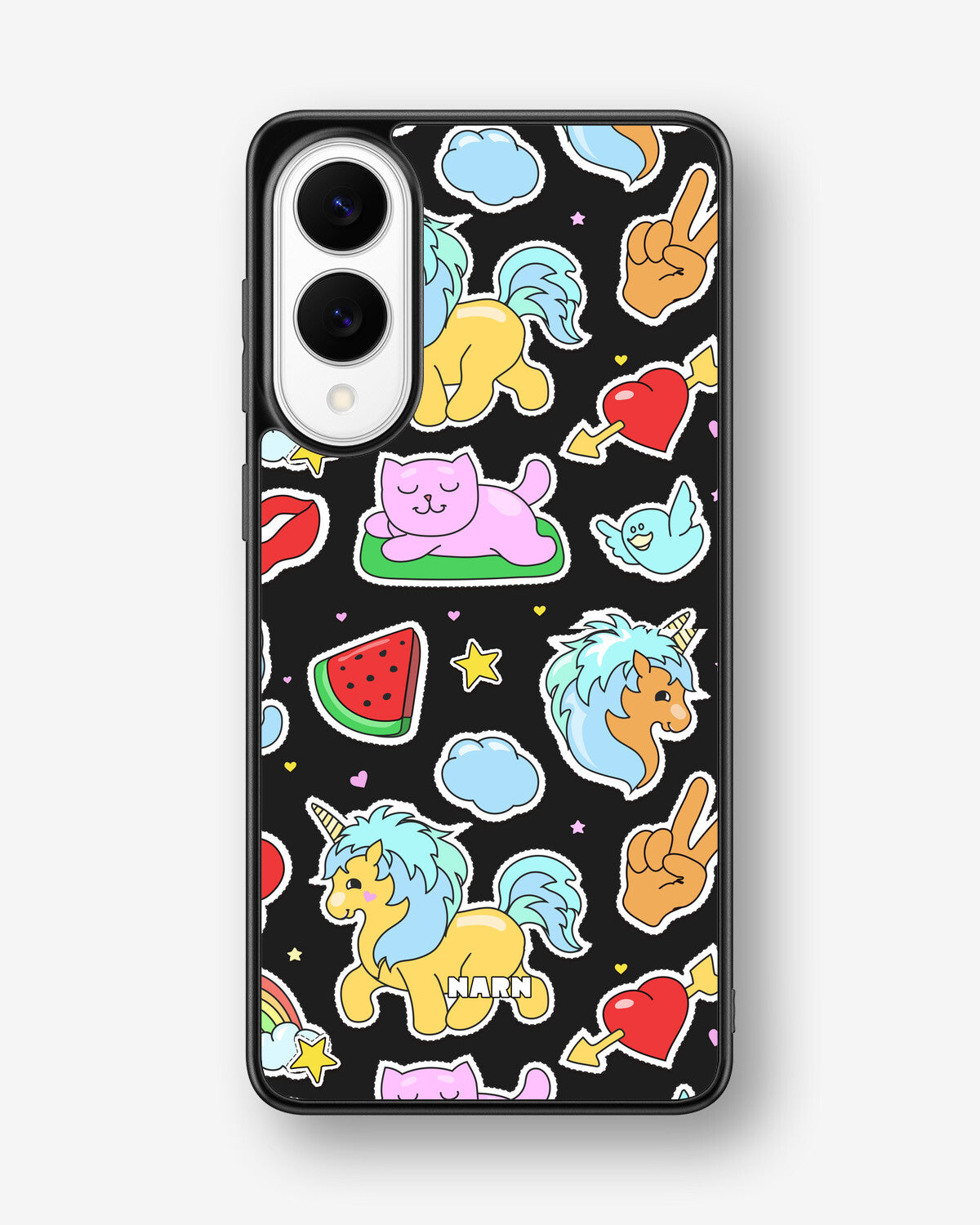 Samsung Galaxy S25 Edge Hard Case – Cute Stickers - View 1