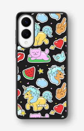 Samsung Galaxy S25 Edge Hard Case – Cute Stickers - View 1