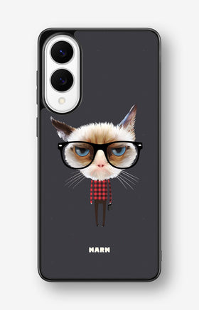 Samsung Galaxy S25 Edge Hard Case – Hipster Cat - View 1