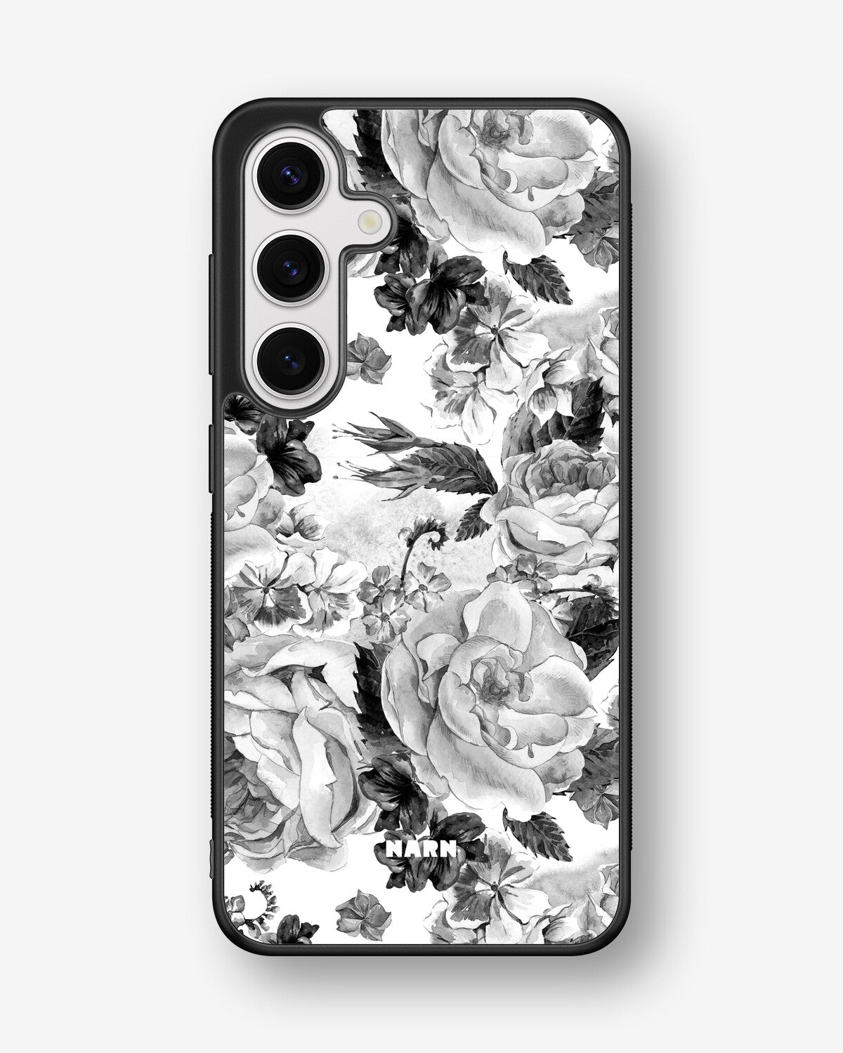 Samsung Galaxy S25 Hard Case – Black & White Bloom - View 1