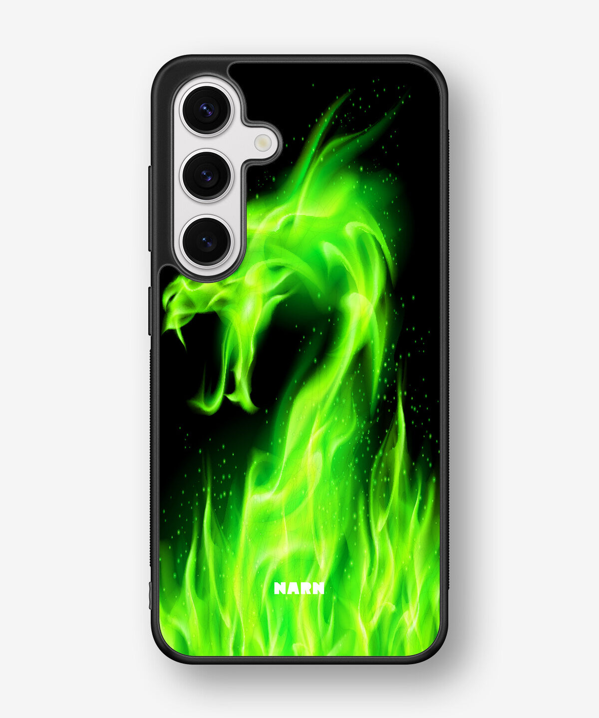 Samsung Galaxy S25 Hard Case – Green Flames Dragon - View 1