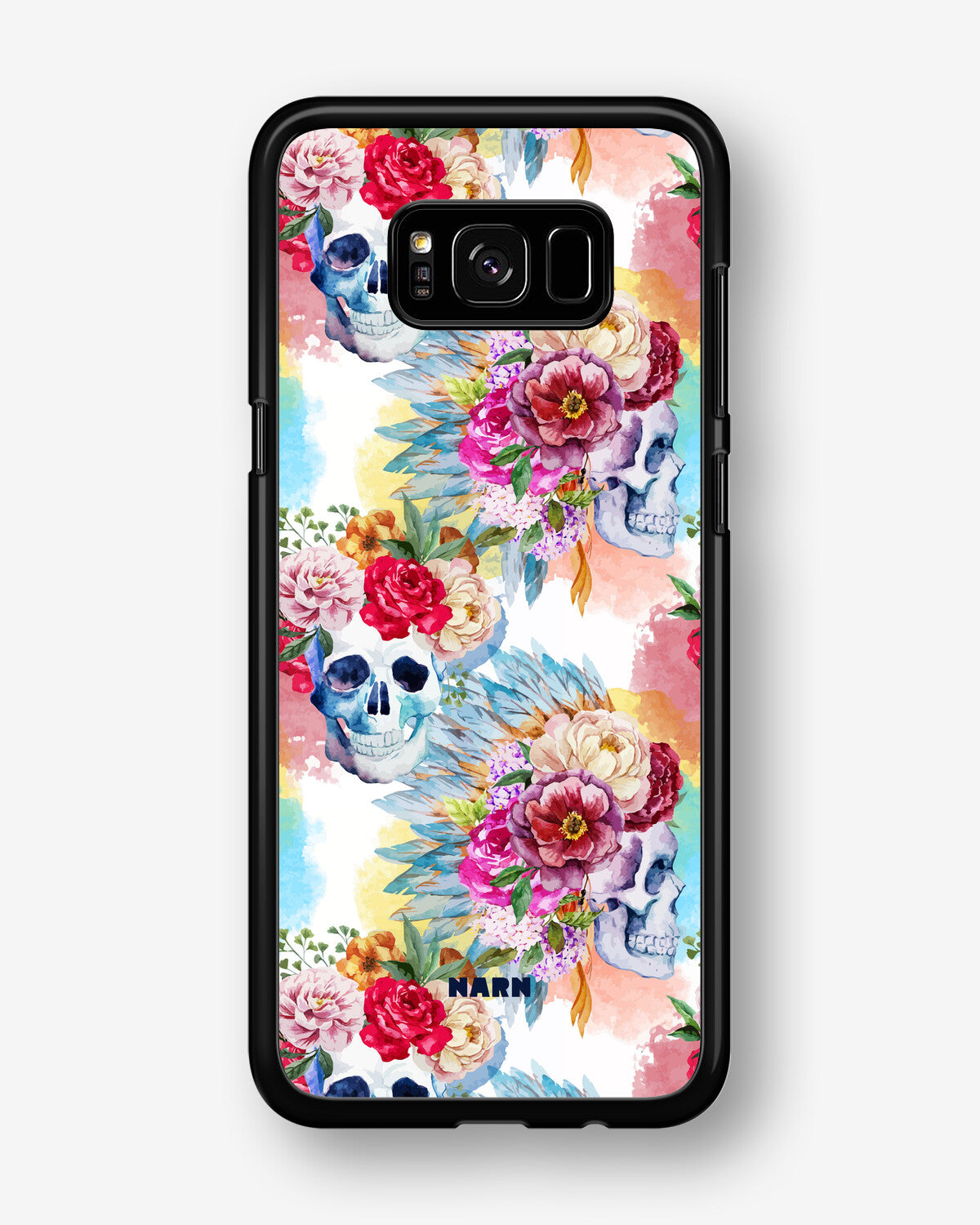 Samsung Galaxy S8 Plus Hard Case – Flowered Skulls - View 1