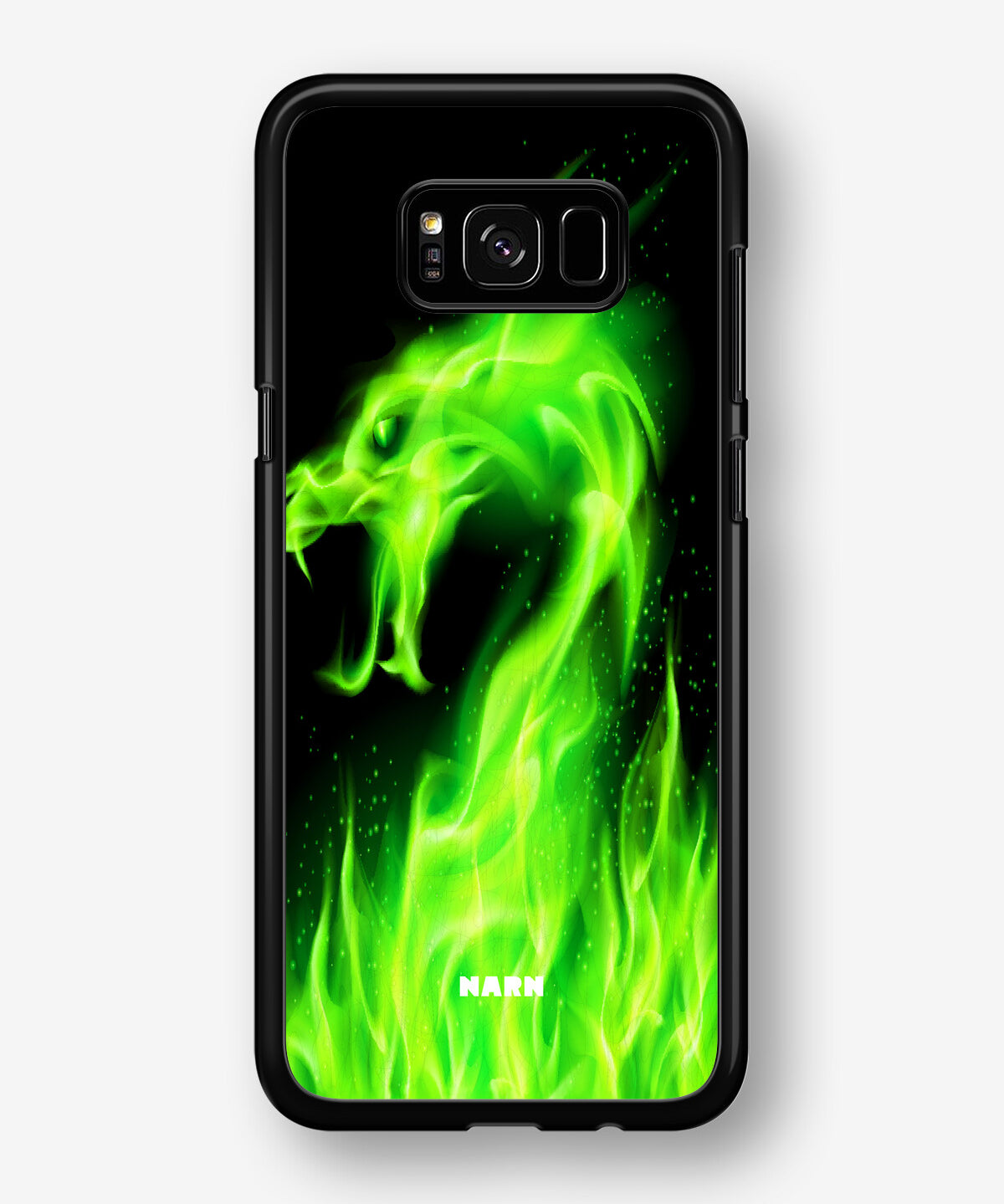 Samsung Galaxy S8 Plus Hard Case – Green Flames Dragon - View 1