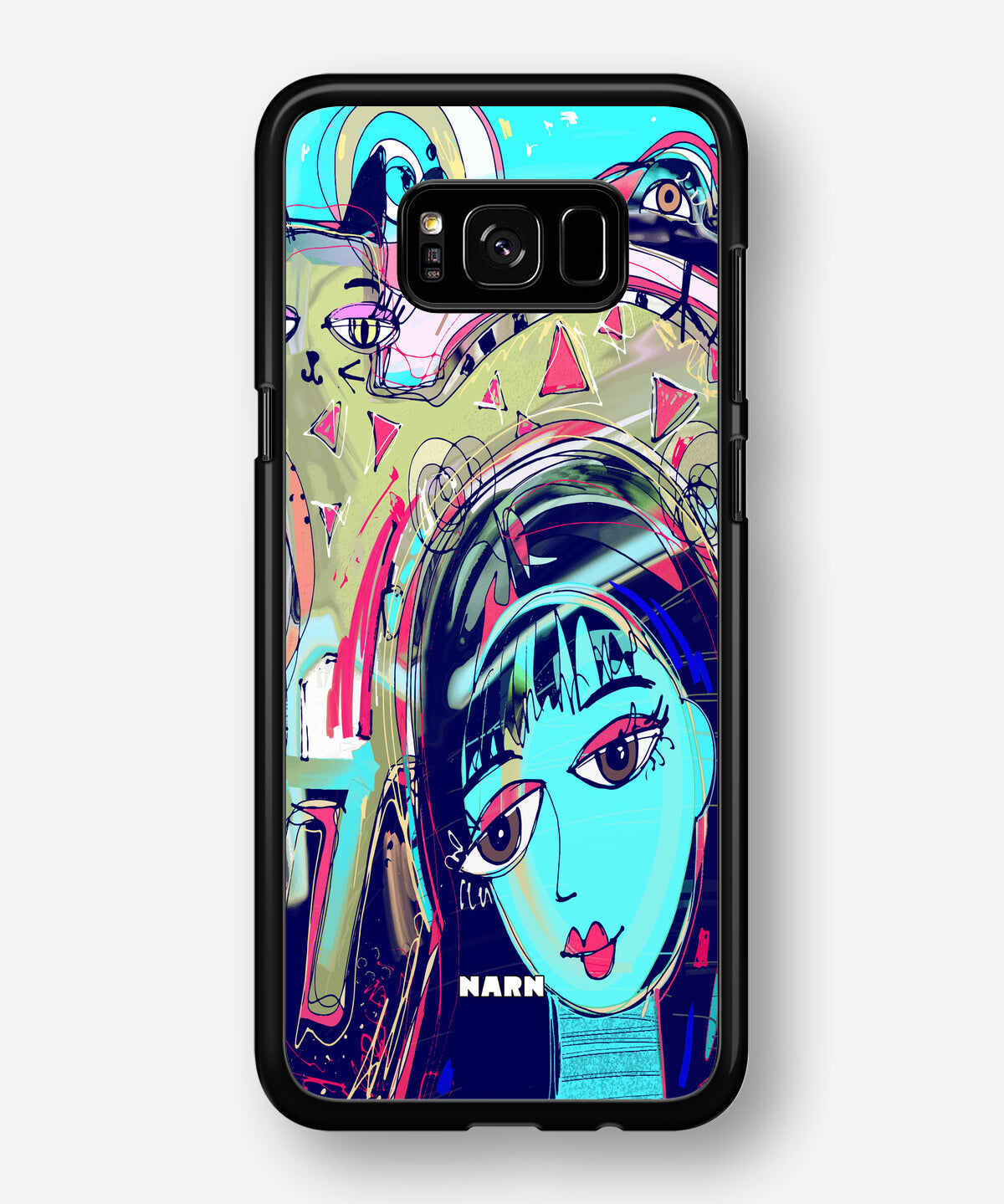 Samsung Galaxy S8 Hard Case – Abstract Cat - View 1