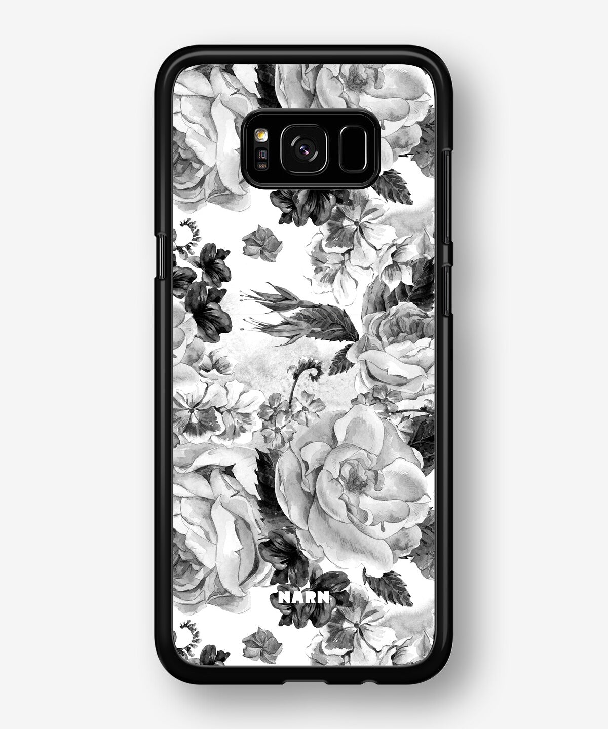 Samsung Galaxy S8 Hard Case – Black & White Bloom - View 1