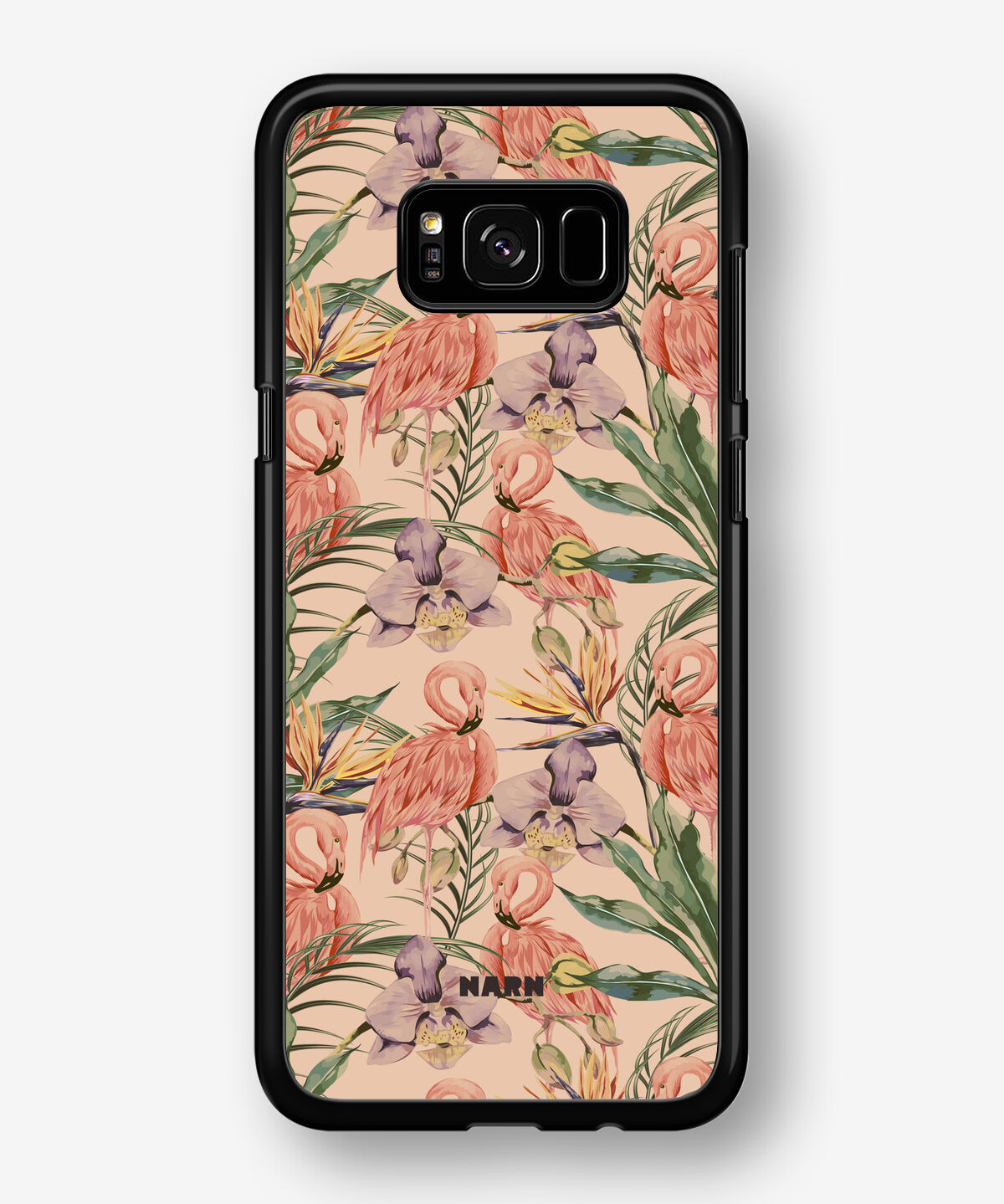 Samsung Galaxy S8 Hard Case – Flamingos & Flowers - View 1