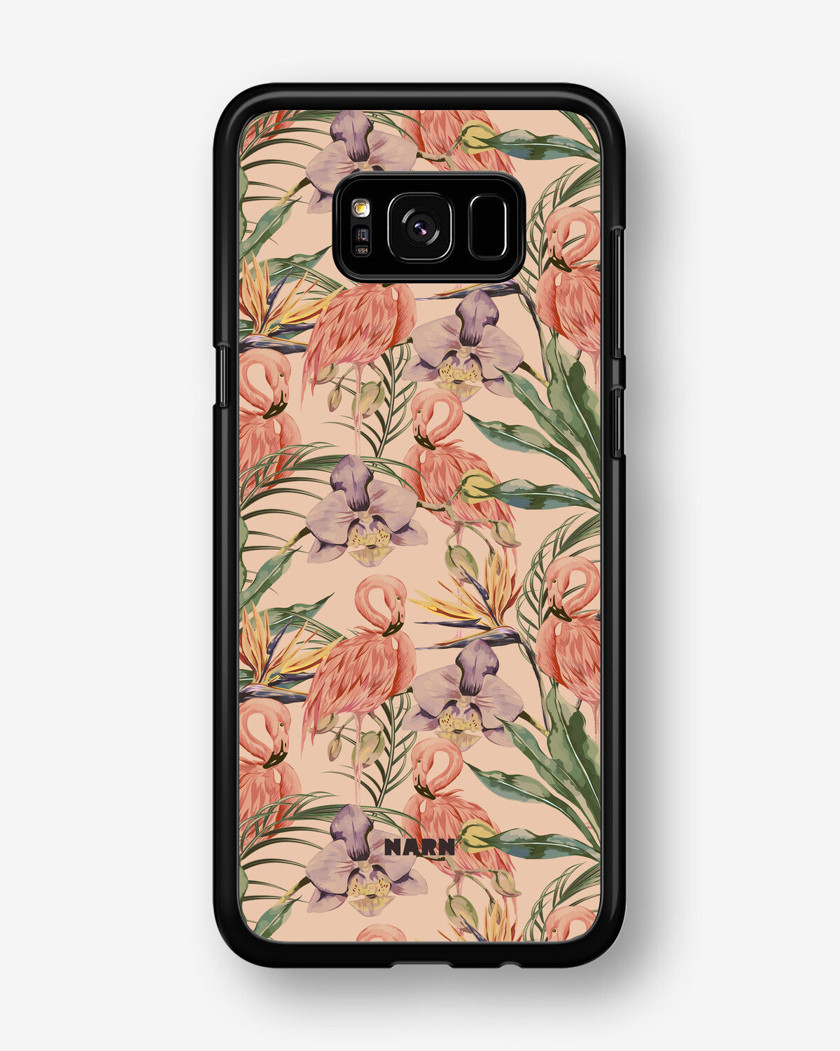Samsung Galaxy S8 Hard Case – Flamingos & Flowers - View 1
