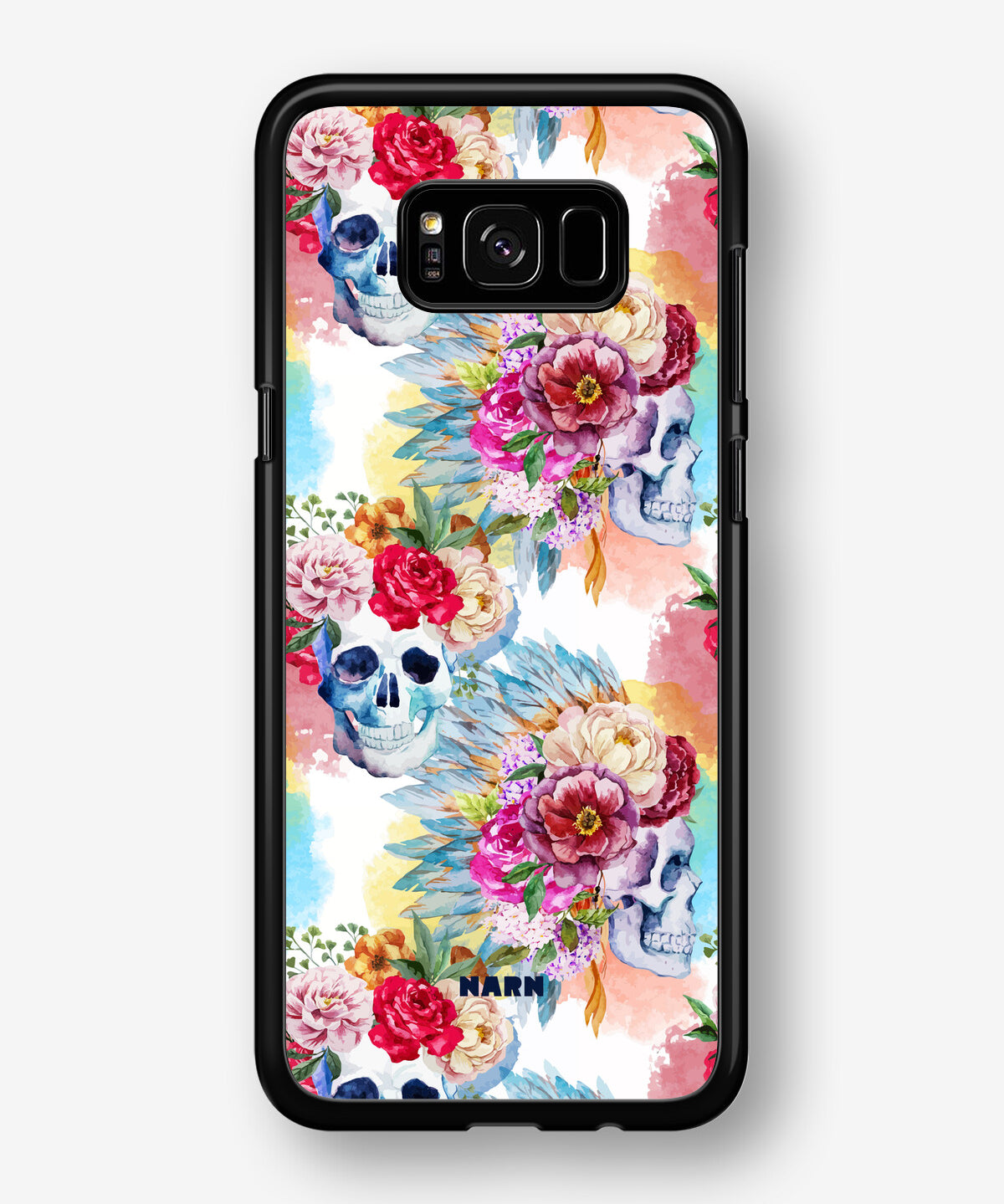 Samsung Galaxy S8 Hard Case – Flowered Skulls - View 1