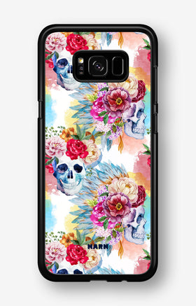 Samsung Galaxy S8 Hard Case – Flowered Skulls - View 1