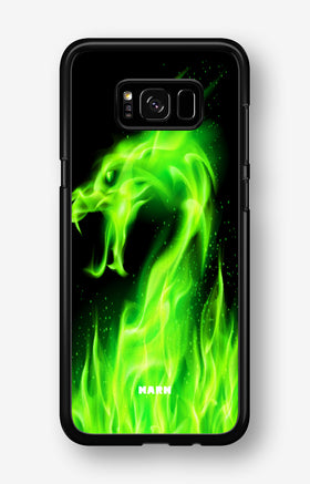 Samsung Galaxy S8 Hard Case – Green Flames Dragon - View 1