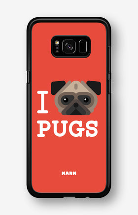 Samsung Galaxy S8 Hard Case – I Love Pugs - View 1
