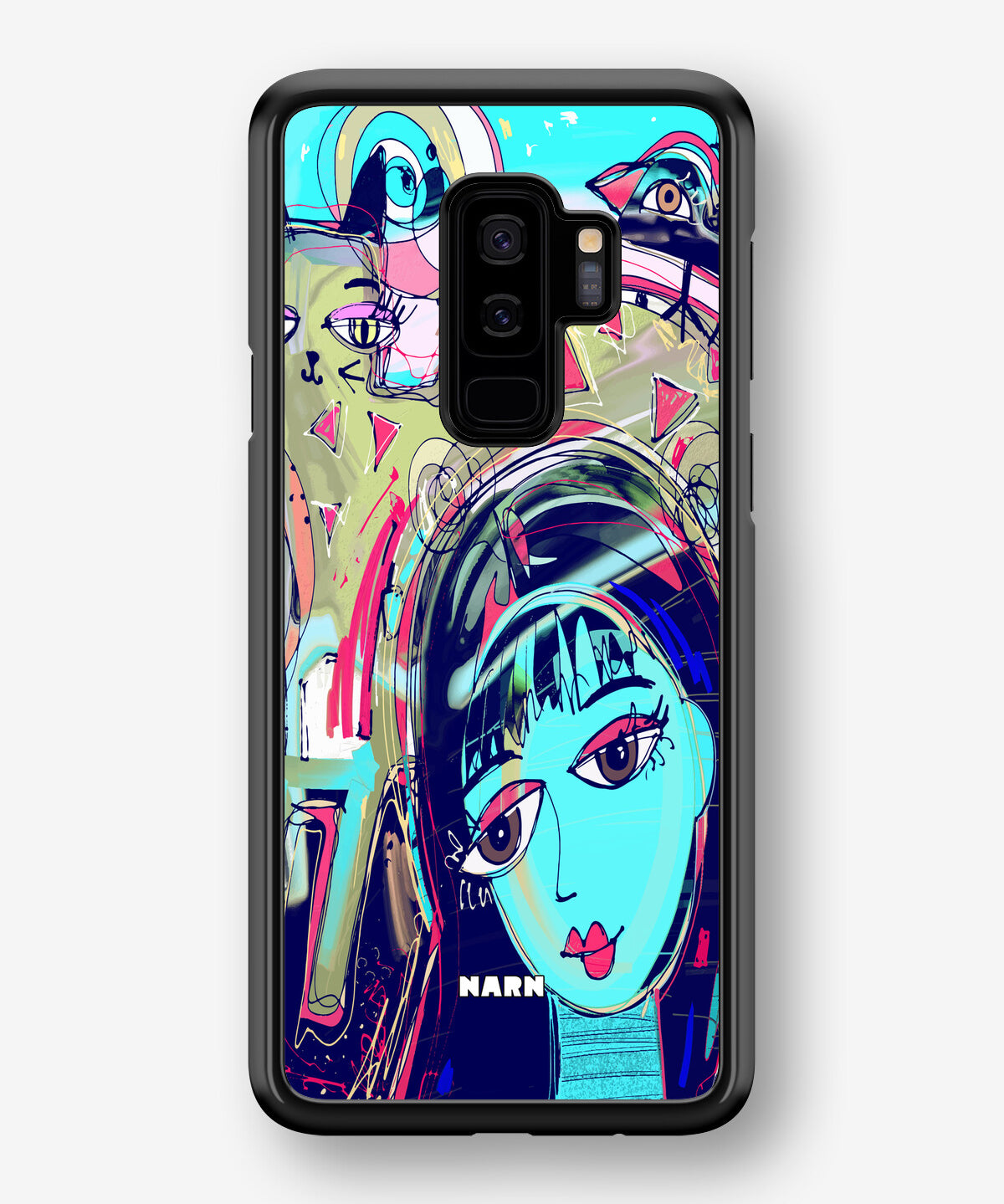 Samsung Galaxy S9 Plus Hard Case – Abstract Cat - View 1