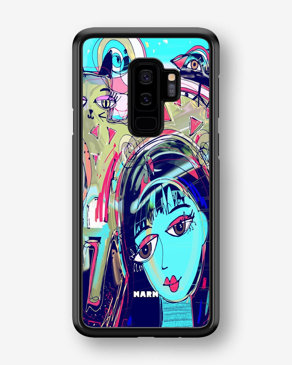 Samsung Galaxy S9 Plus Hard Case – Abstract Cat - View 1
