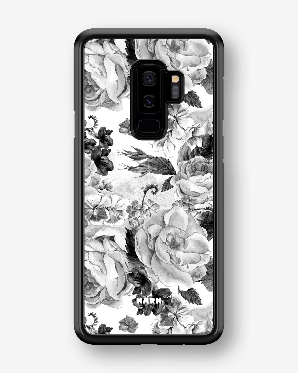 Samsung Galaxy S9 Plus Hard Case – Black & White Bloom - View 1