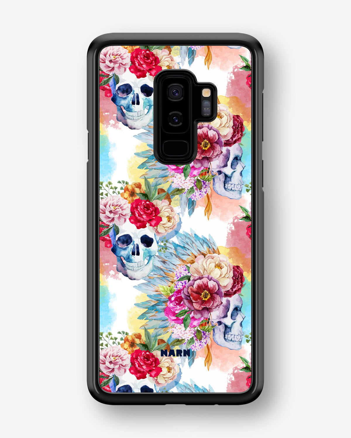Samsung Galaxy S9 Plus Hard Case – Flowered Skulls - View 1