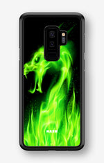 Samsung Galaxy S9 Plus Hard Case – Green Flames Dragon - View 1