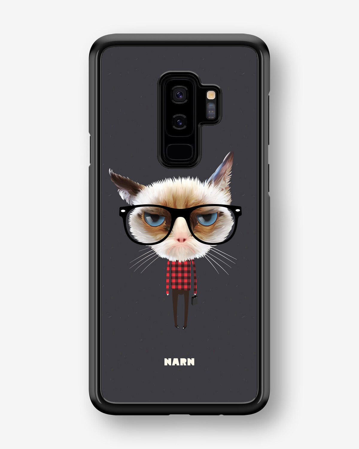 Samsung Galaxy S9 Plus Hard Case – Hipster Cat - View 1