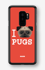 Samsung Galaxy S9 Plus Hard Case – I Love Pugs - View 1